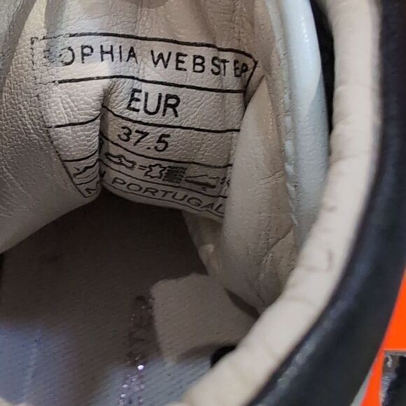 Sophia Webster Riko High Top Leather Sneakers Size 7/37.5 Glitter Multicolor - Picture 9 of 11